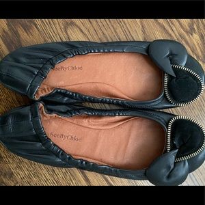 See by Chloe Bow zipper black flats